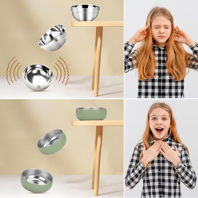 ShineMe Baby Bowls 2 Pack, Stainless Steel Bowls for Kids with Detachable Thick Colored Silicone Shell, Unbreakable Toddler Bowls for Soup, Cereal, Snack... - Image 5